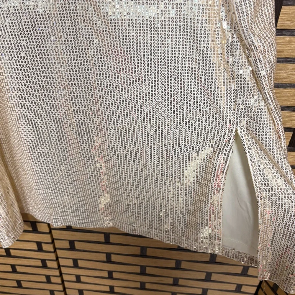 Time And Tru Champagne Sequin Skirt‎ Size XXXL (22)